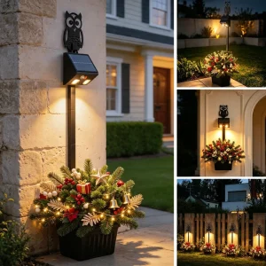 Outdoor IP54 Magnetic Solar Wall Light Waterproof Dimmable Touch Wall Lamps Porch Fence Garden LED Decorative Wall Lamps