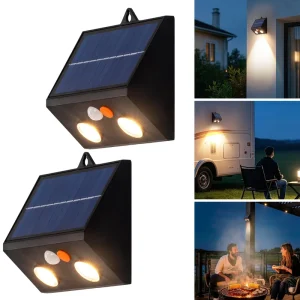 Outdoor IP54 Magnetic Solar Wall Light Waterproof Dimmable Touch Wall Lamps Porch Fence Garden LED Decorative Wall Lamps