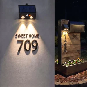 Outdoor IP54 Magnetic Solar Wall Light Waterproof Dimmable Touch Wall Lamps Porch Fence Garden LED Decorative Wall Lamps