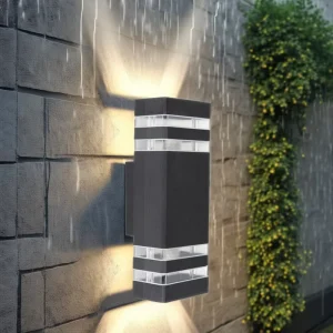Outdoor IP65 Aluminum Wall Lamp Waterproof LED Street Light Tempered Glass Diffuser Wall Mount Installation Long Strip Design