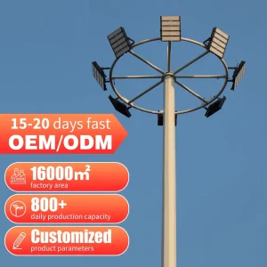 Outdoor IP65 LED Road Park Street Lamp Customizable 100W-200W High Brightness Energy Efficient High Mast Lights Remote