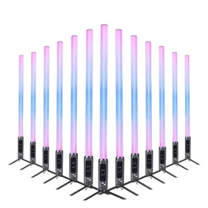 Outdoor IP65 Waterproof 360 Degree Battery Remote Control Wireless Pixel Light DMX RGB LED Pixel Tube Light for Theaters and Concert