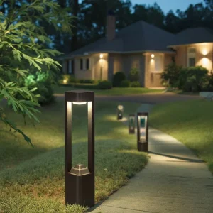 Outdoor IP65 Waterproof 3W Cast Aluminium Garden Solar Path Bollard LED Lawn Lamp 270 Beam Angle CRI 80 Warm White Landscape