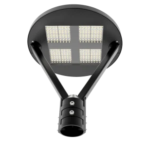 Outdoor IP65 Waterproof Aluminum AC DC 80W LED Post Top Light 5 Year Warranty Sensor Control 120 Beam Angle Garden Dimmable