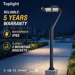 Outdoor IP65 Waterproof Aluminum LED Landscape Lights for Garden Courtyard Street with Light Motion Sensors and Pole Mount