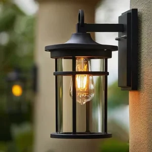 Outdoor IP65 Waterproof Aluminum Wall Lamp American Country and Pastoral Style Warm Light for Balcony Courtyard Exterior Use