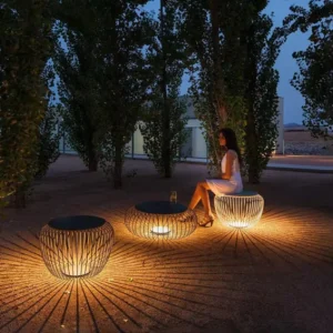 Outdoor IP65 Waterproof LED Desk Lamp Solar Powered Garden Deck Lights for Patio Exterior Street Paving