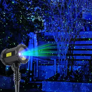 Outdoor IP65 Waterproof Nebula Laser Star Projector Halloween Garden Decorative Lighting Blue Remote Control Dimmable