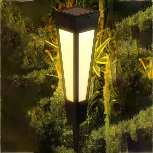 Outdoor IP65 Waterproof Solar Lawn Bollard Light 5W LED 8-12H Runtime Garden Street Use
