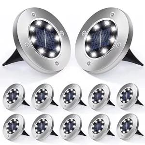 Outdoor IP65 Waterproof Warm White 8 LED PC Material Garden Landscape Path Solar Buried Lamp