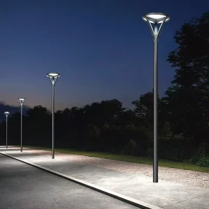 Outdoor IP65 Waterproof Warm White Solar Lawn LED Round Street Pathway Lighting Garden Lamp