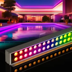 Outdoor IP66 Waterproof DMX512 RGB LED Linear Wall Washer Light High CRI 90 3 Year Warranty for Architectural Building Facade