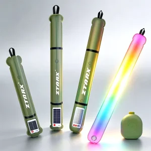 Outdoor IP66 Waterproof Solar Inflatable Collapsible LED Camping Light Tube Lamp for Outdoor Camping Emergency