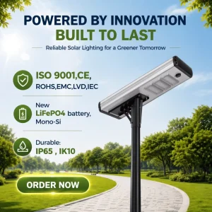 Outdoor IP66 Waterproof Solar Pathway Lights 80W All-in-One LED LifePO4 Battery Remote Control 140×70 Beam Angle