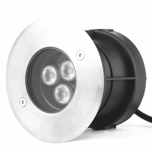 Outdoor IP67 RGB LED Round Underground Lamp with Stainless Steel & Aluminum Die-cast Construction