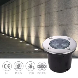 Outdoor IP67 Waterproof Adjustable 24V 12V Landscape 100mm 130mm 3W in Concrete Deck Inground Round LED Underground Lights