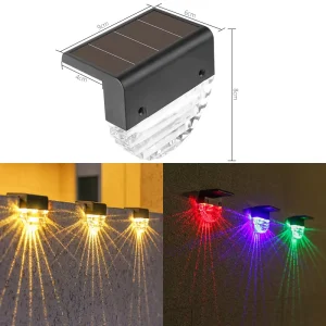 Outdoor Induction Lamps Solar Square PC Material Wall Light Sensor Waterproof Security for Garden Deck Step Balcony