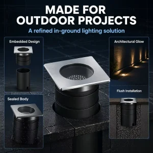 Outdoor Inground Uplight 24v 220v Waterproof Ip68 Deck Light Recessed Step Buried Light Ground Lamp Led Underground Light