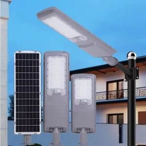 Outdoor Integrated LED Solar Street Light 100W 200W SPCC Aluminum Extrusion