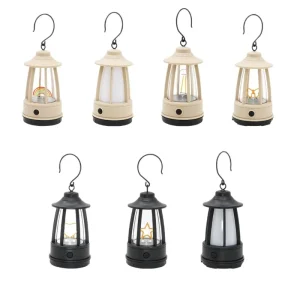 Outdoor LED Camping Light Hanging Rechargeable Vintage Style Lamp for Patio, Balcony, Picnic, and Tent