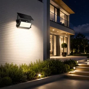 Outdoor LED Flood Light Solar Powered IP65 Waterproof Foldable Garden Wall Security Motion Sensor Lamp Patio 3000K 4000K 6500K