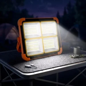 Outdoor LED Floodlight IP66 Waterproof Camping Light Rechargeable Lamps Portable Head USB Battery Solar Camping Emergency Light