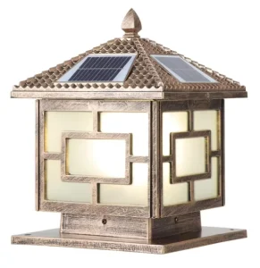 Outdoor LED Garden Solar Pillar Lamp Aluminum Square Main Door with IP65 Rating for Decorative Pillar Lighting