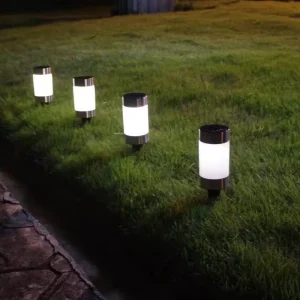Outdoor LED Ground Mounted Solar Stake Path Light with White LED, Waterproof