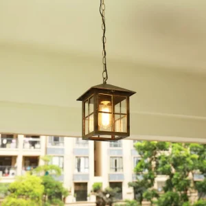 Outdoor LED IP66 Waterproof Chandelier Rustic Retro Metal Loft Vintage Industrial Aluminum Glass Warm Light