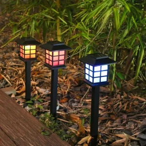 Outdoor LED Lighting Solar Garden Lantern Large Palace-Style Lawn Lamp with Ground Spike IP65 Waterproof Dimmable