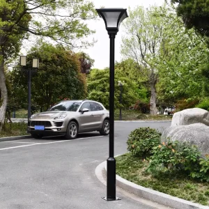 Outdoor LED Solar & Mains Power Garden Light Top Post Lamp 3-4m for Patio Yard Walkway Driveway Path Courtyard