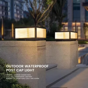 Outdoor LED Solar Pillar Lamp Waterproof Garden Road Top Fence Post Landscape Lighting with Battery Power Supply
