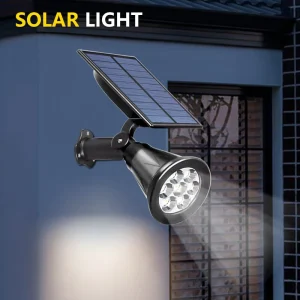 Outdoor LED Solar Spot Lights Waterproof Garden Lawn Shrub Tree Yard Landscape Pathway Wall Lights Solar Panel Battery Power PC