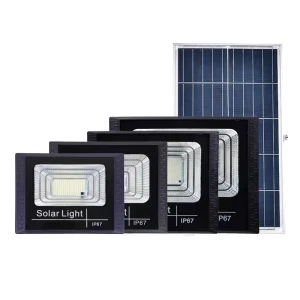 Outdoor LED Solar Street Light 100W IP65 Aluminum Garden Lighting CE Certified 3-Year Warranty Remote Control 120° Beam Angle
