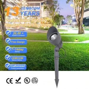 Outdoor LED Spike Spotlight 3000K 6000K Adjustable Beam Garden Landscape Lamp IP65 Aluminum Housing AC Powered 10W