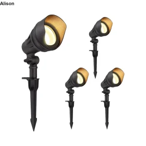 Outdoor LED Spotlight Aluminum IP67 Waterproof Landscape Lighting for Courtyards Trees Paths Lawns Flags & Houses