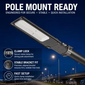 Outdoor LED Street Light IP66 Waterproof Protection 100W 150W 200W IK08 IK09 Impact Resistance for Urban Airport Seaport Roads