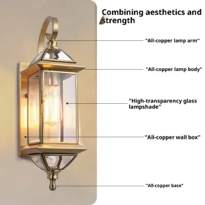 Outdoor LED Wall Lamp IP65 Waterproof 3 Year Warranty Copper Construction for Garden & Courtyard