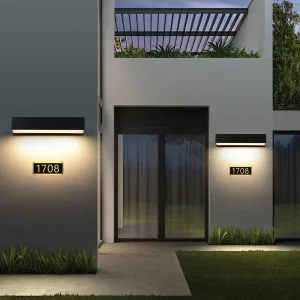 Outdoor LED Waterproof Aluminum Wall Lamp with 3000K Warm Light 85 265V for Courtyard Balcony Terrace Park Indoor Use Model 1082