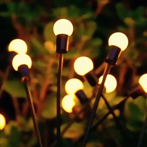 Outdoor LED Waterproof Garden Light IP65 Solar Powered Firefly Lawn Stainless Steel DC 6 8 10 Heads Starburst Swaying 40000