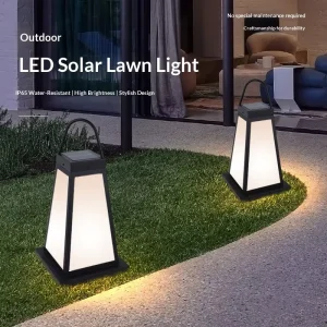Outdoor LED Waterproof Solar Japanese-Style Iron Lawn Lamp for Garden Villa Farm Hotel & Park