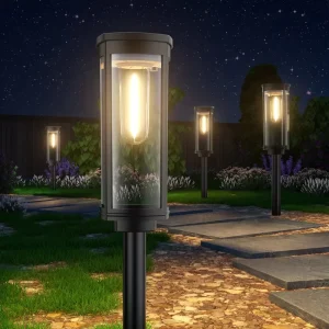 Outdoor Landscape Lights Waterproof Powered Solar Garden Lamp IP65 2700K Warm White for Driveways Outdoor Living Spaces