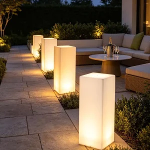 Outdoor Landscaping Pillar Floor Lamp RGB 16 Color LED Garden Yard Pathway Stand Light
