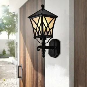 Outdoor Lantern Wall Light Fixture, Rustic Bronze, Garage Door, Garden, Patio, Porch
