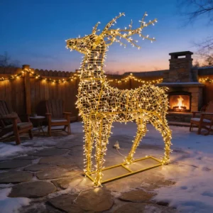 Outdoor Large Giant Christmas Halloween Decoration Handmade Christmas Deer LED Lights for Garden Festival Decoration