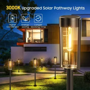 Outdoor Led Solar Courtyard Light IP65 Waterproof Lighting Lawn Light Garden Villa Decoration Landscape Lamp 3000K Floor Lamp