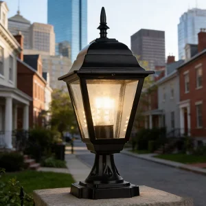 Outdoor Lighting Classic Pillar Lights Sand Black Aluminum Glass Garden Lights Landscape Lighting for Gate Light Pillar Outdoor