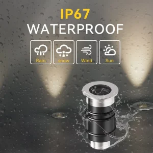Outdoor Lighting Decoration 3W LED Warm White Landscape Underground Light IP67 Waterproof Aluminum Mini In Ground Deck Light