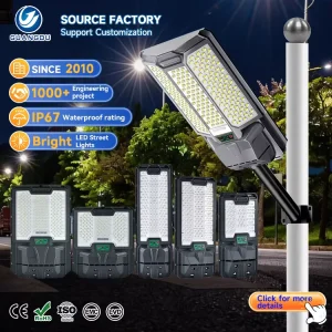 Outdoor Lighting Waterproof IP67 ABS 400W 500W 800W 1000W 1500W Integrated All in One LED Solar Street Light
