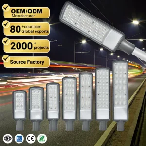Outdoor Long Life Time Adjustable Angle IP66 Waterproof Highway Project Road Lighting 20 30 50 100 150 200 300W LED Street Light
